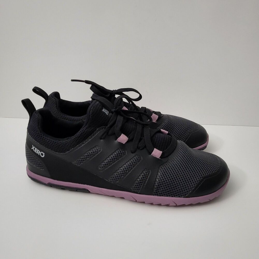 XERO Barefoot Shoes Womens 9.5 Black Purple Forza Runner Wide Toe Box Sneakers